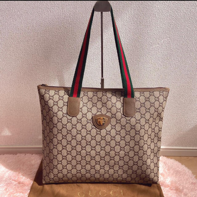 Gucci(グッチ)のGUCCI plus トートバッグ ggスプリーム ウェブ シェリーライン レディースのバッグ(トートバッグ)の商品写真