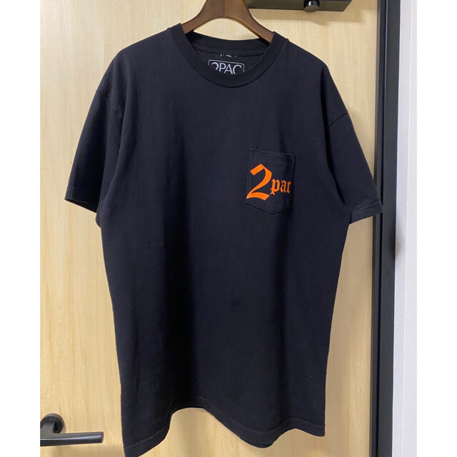 メンズVLONE 2pac TUPAC バッククロスプリント ポケT Tシャツ