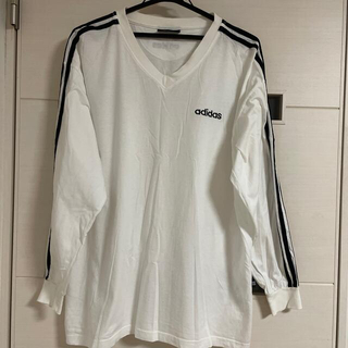 アディダス(adidas)のアディダス　ロングTシャツ Vネック　XL(Tシャツ/カットソー(七分/長袖))