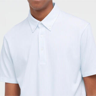 ユニクロ(UNIQLO)のユニクロ　エアリズムカノコポロシャツ（半袖）新品未使用　XL ライトブルー(ポロシャツ)