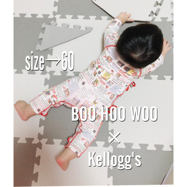 BOOFOOWOO(ブーフーウー)のBOO HOO WOO /ブーフーウー/Kellogg's//2枚セット/60  キッズ/ベビー/マタニティのベビー服(~85cm)(ロンパース)の商品写真