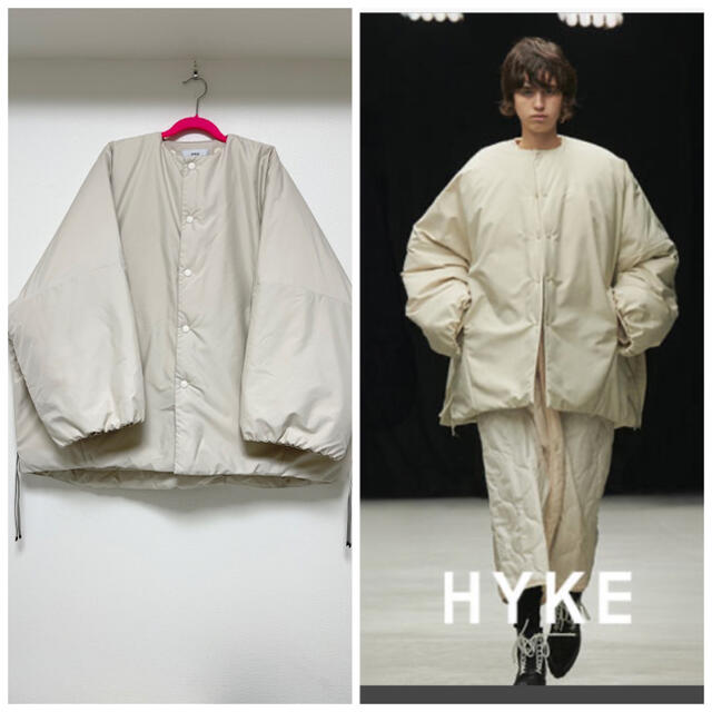 HYKE  OXFORD COLLARLESS BIG JACKET