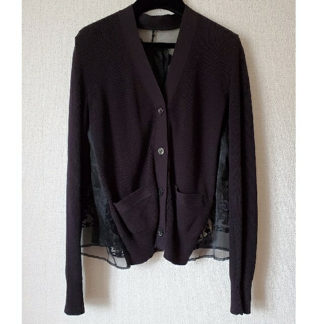 BRUNELLO CUCINELLI シルク切替 ドッキング カーディガン-
