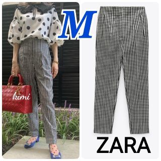 ザラ(ZARA)のZARA　(M　ギンガムチェック)　ハイウエストパンツ　ハイライズパンツ(カジュアルパンツ)