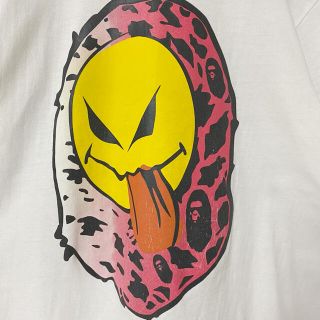 【激レア】希少90sアベイシングエイプ　半袖Tシャツ　デカプリント  ホワイトL