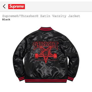 美品Supreme Thrasher Satin Varsity Jacket