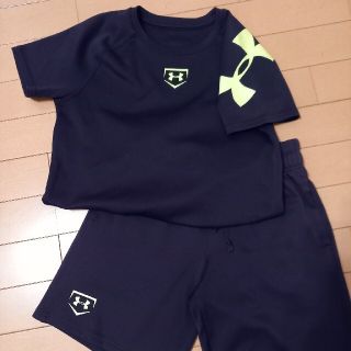 アンダーアーマー(UNDER ARMOUR)のアンダーアーマー　上下セット　ＹLG　黒(Tシャツ/カットソー)