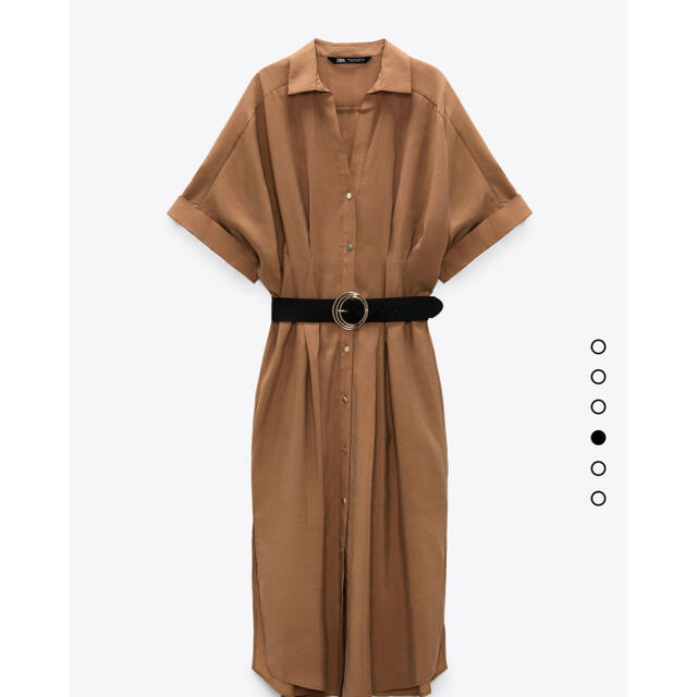 ZARA(ザラ)のZARA ベルト付きシャツワンピース レディースのワンピース(ロングワンピース/マキシワンピース)の商品写真