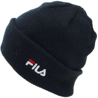 フィラ(FILA)のFILA フィラ ニット帽 ワッチ 無地 リフレクター付き★ブラック【新品】(ニット帽/ビーニー)