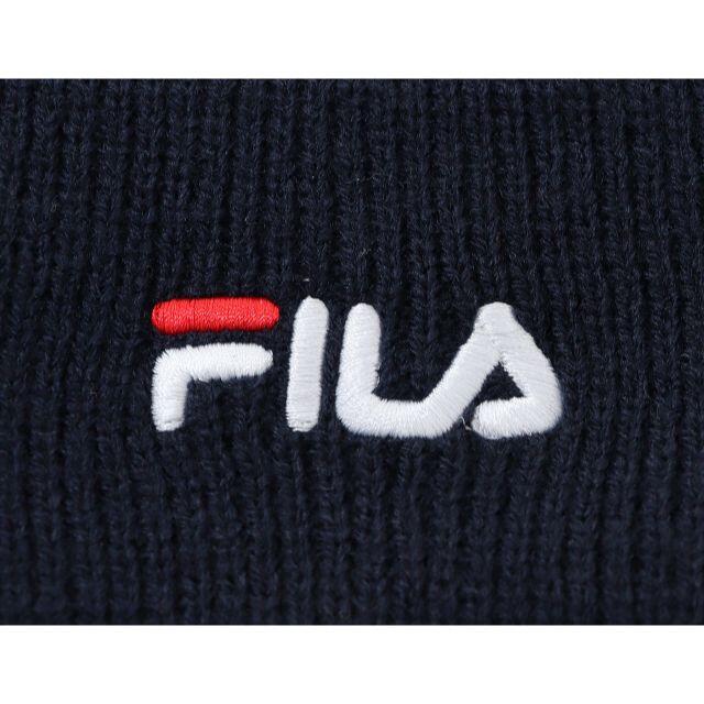 FILA(フィラ)のFILA フィラ ニット帽 ワッチ 無地 リフレクター付き★ネイビー【新品】 レディースの帽子(ニット帽/ビーニー)の商品写真