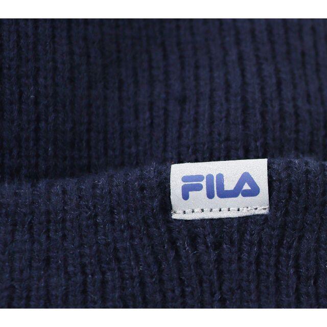 FILA(フィラ)のFILA フィラ ニット帽 ワッチ 無地 リフレクター付き★ネイビー【新品】 レディースの帽子(ニット帽/ビーニー)の商品写真