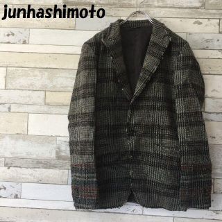 ジュンハシモト(junhashimoto)の【人気】ジュンハシモト チェック柄 テーラードジャケット グレー系 サイズ4(テーラードジャケット)