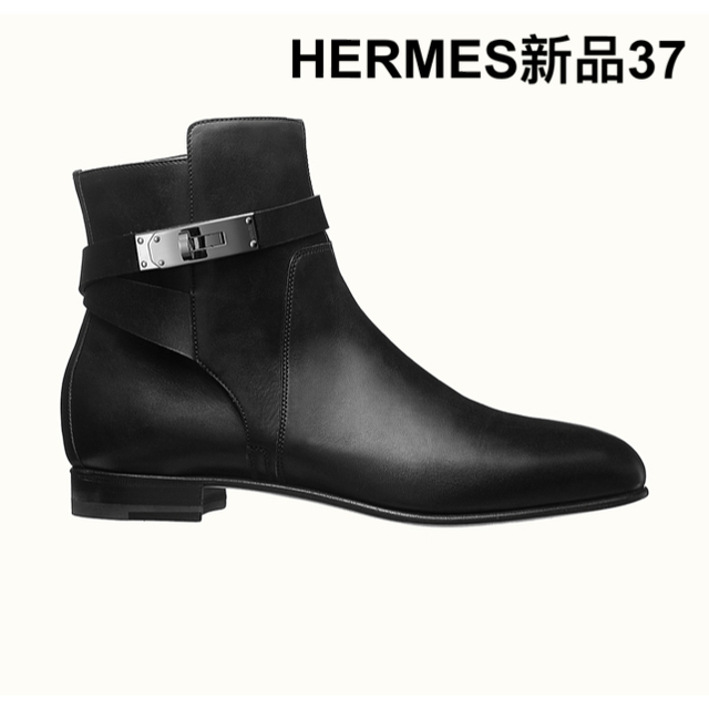 Hermes(エルメス)の（新品)エルメス　ショートブーツ　ネオ　　37 シルバー金具　ケリー　黒 レディースの靴/シューズ(ブーツ)の商品写真