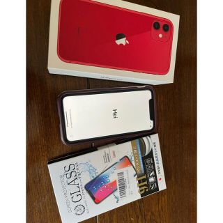 アップル(Apple)のマルコさん用　美品　アップルストア購入　iphone11  RED 64GB(スマートフォン本体)