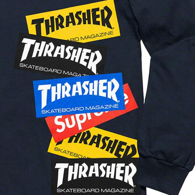 Supreme(シュプリーム)のSupreme®/Thrasher® Multi Logo Tee Mサイズ メンズのトップス(Tシャツ/カットソー(七分/長袖))の商品写真