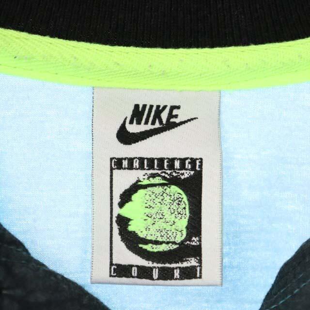 NIKE(ナイキ)のナイキ ポロシャツ 半袖 ロゴ 総柄 S 水色 黒 白 黄色 ライトブルー メンズのトップス(ポロシャツ)の商品写真