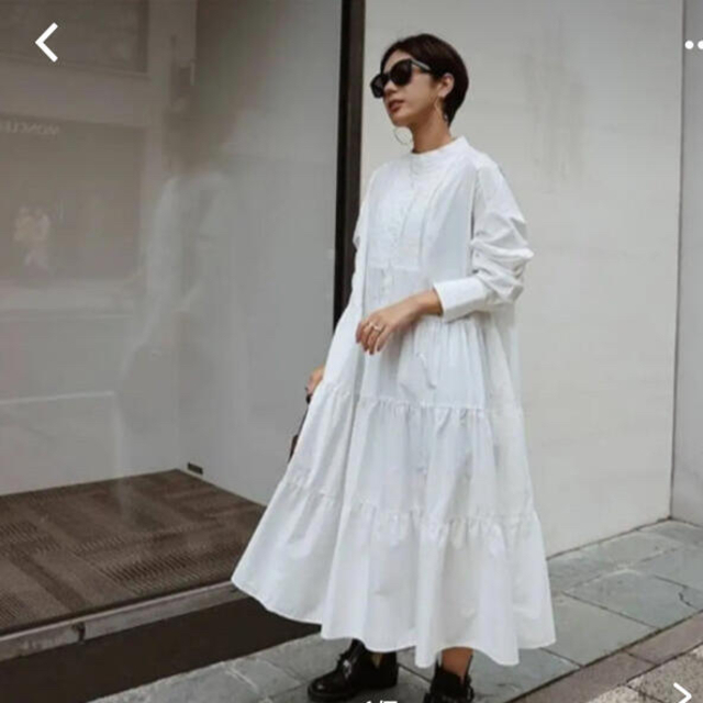 驚きの価格  DEUXIEME CLASSE - machatt タキシードシャツドレス　ワンピース　ホワイト ロングワンピース/マキシワンピース