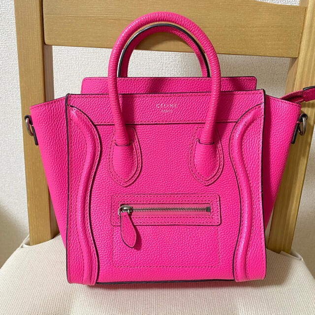 海外限定】 celine セリーヌ ラゲージ ナノ ピンク - ハンドバッグ