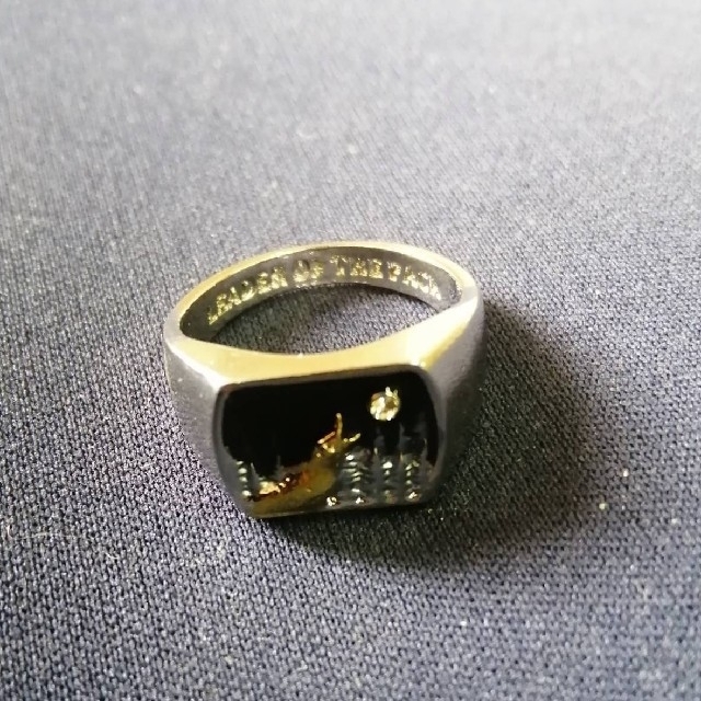 【SALE】リング　メンズ　指輪　オオカミ　月　シルバー　ウルフ　20号 レディースのアクセサリー(リング(指輪))の商品写真