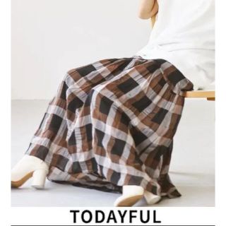 トゥデイフル(TODAYFUL)の新品未使用☆ Chambray Check Skirt 38(ロングスカート)