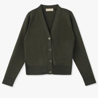 【美品】  ebure / エブール | × RonHerman ロンハーマン Silk Cotton Knit V Neck Cardigan シルク コットン Vネック ニット カーディガン | ネイビー | レディース