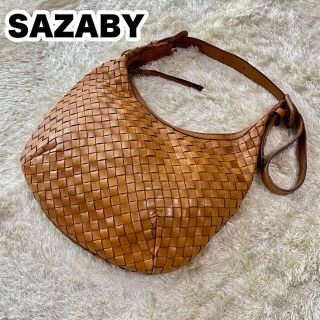 サザビー(SAZABY)のSAZABY ショルダーバッグ 2way イントレチャート レザー ブラウン(ショルダーバッグ)