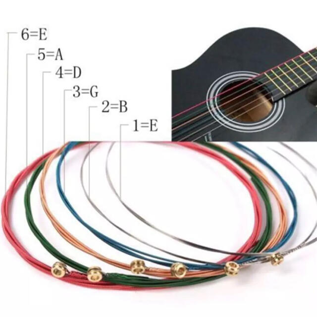 ギター弦　カラフル 楽器のギター(アコースティックギター)の商品写真