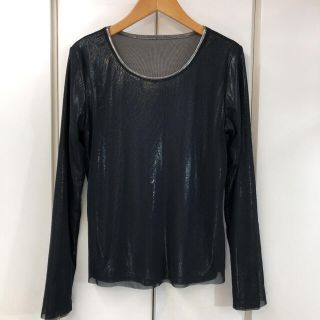 ヒロココシノ(HIROKO KOSHINO)の美品 HIROKO KOSHINO シルバーラメ チュール トップス(38)(シャツ/ブラウス(長袖/七分))