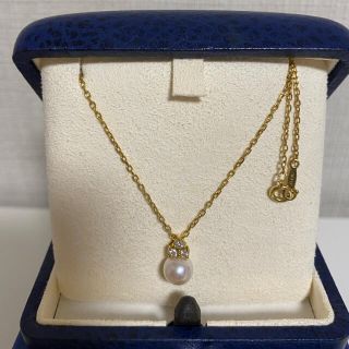 ミキモト(MIKIMOTO)のこっちゃん専用　ミキモト　K18YG ダイヤ　パールネックレス(ネックレス)