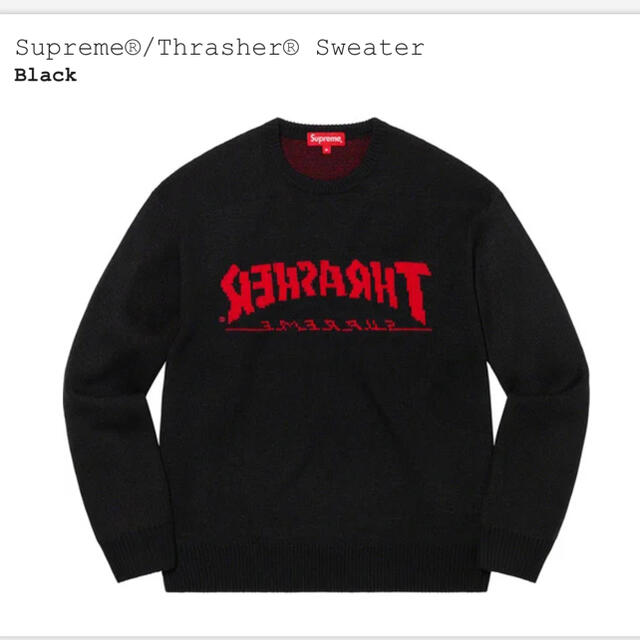 Supreme(シュプリーム)のsupreme thrasher sweater 黒 Ｌサイズ メンズのトップス(ニット/セーター)の商品写真