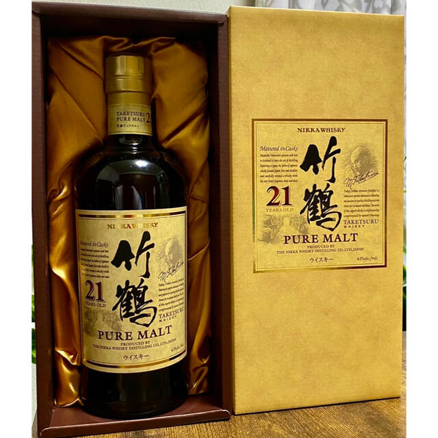 高級ブランド 竹鶴21年　ピュアモルト 化粧箱 ウイスキー