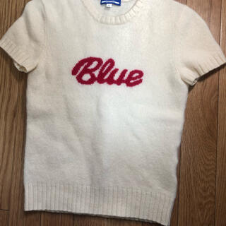 バーバリーブルーレーベル(BURBERRY BLUE LABEL)の専用  バーバリーブルーレーベル  「BLUE」ロゴ　半袖　セーター　M(ニット/セーター)