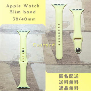 アップルウォッチ(Apple Watch)のイエロー◆Apple Watch スリムシリコン バンド 38/40/41(腕時計)