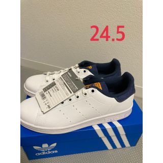 アディダス(adidas)のアディダス　スタンスミスJ　デニム　ブルー　ホワイト　24.5 新品(スニーカー)