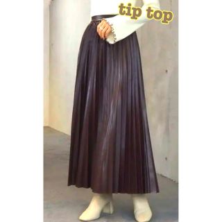 ティップトップ(tip top)の＊SALE！新品未使用♪tip top フェイクレザープリーツロングスカート＊(ロングスカート)