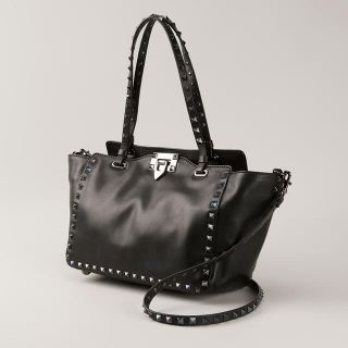 ヴァレンティノ(VALENTINO)のValentino noir ヴァレンティノ　ロックスタッズレザー トートバッグ(ショルダーバッグ)