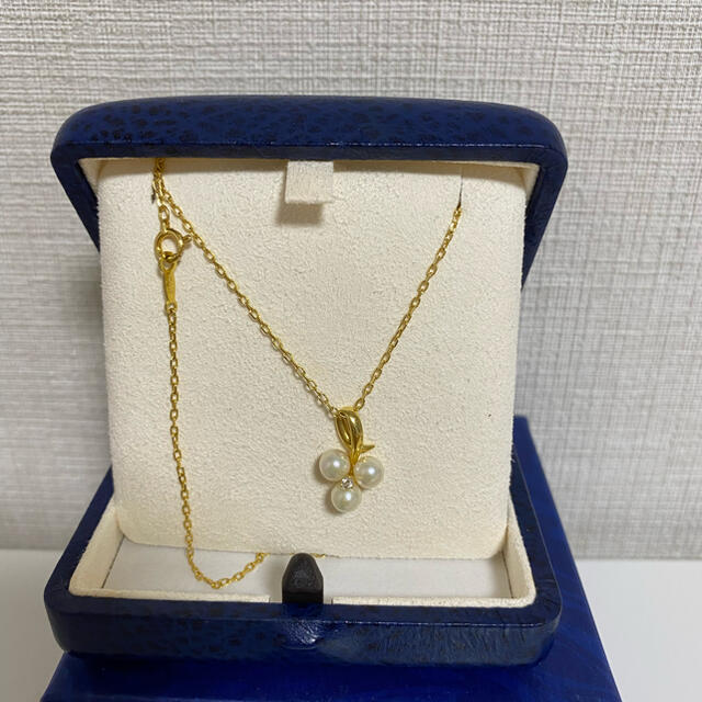 約40cmパールサイズ訳あり）ミキモト　MIKIMOTO K18YG ダイヤ付き パール ネックレス