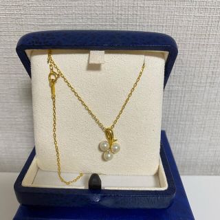 ミキモト(MIKIMOTO)の訳あり）ミキモト　MIKIMOTO K18YG ダイヤ付き パール ネックレス(ネックレス)