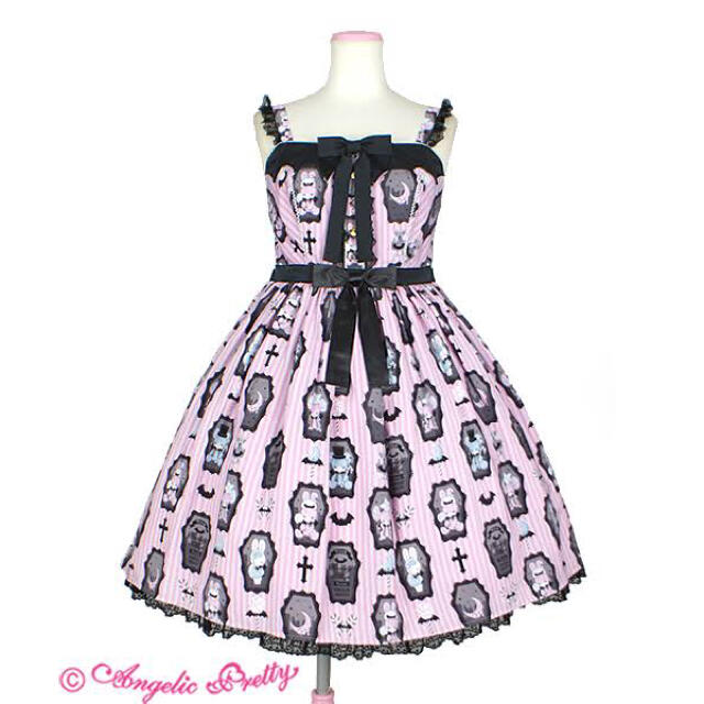 Angelic Pretty(アンジェリックプリティー)のHorror Candy Shop ジャンパースカート JSK ピンク レディースのワンピース(ひざ丈ワンピース)の商品写真