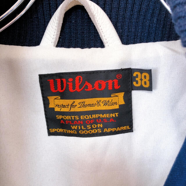 wilson(ウィルソン)の古着　ウィルソン　スタジャン牛革　レザースリーブ　ヴィンテージ メンズのジャケット/アウター(スタジャン)の商品写真