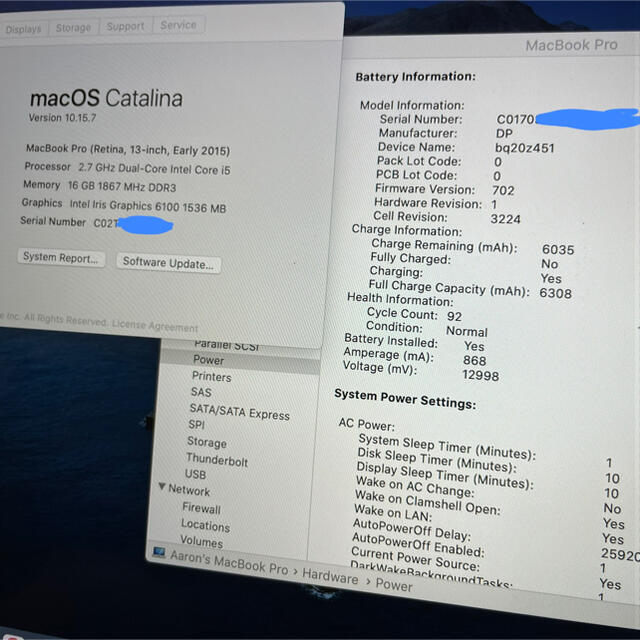 Apple(アップル)の【超美品】MacBook Pro 13インチ Early 2015 16/256 スマホ/家電/カメラのPC/タブレット(ノートPC)の商品写真