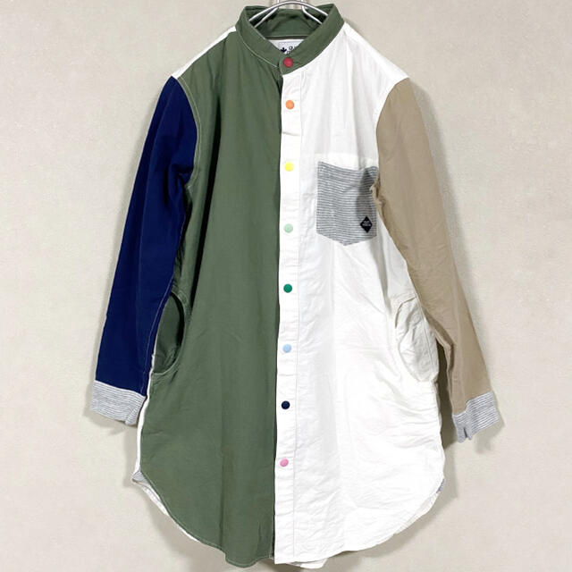 GYM MASTER(ジムマスター)のシャツ　ワンピース　ジムマスター　スナップボタン　オリーブクレイジー　2way レディースのトップス(シャツ/ブラウス(長袖/七分))の商品写真