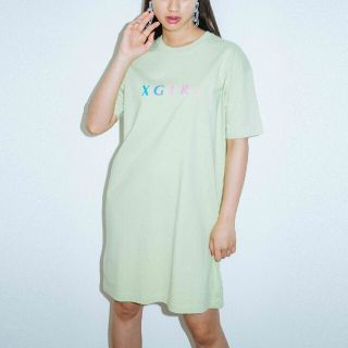 エックスガール(X-girl)のX-girl COLOR TIP S/S TEE DRESS(ミニワンピース)