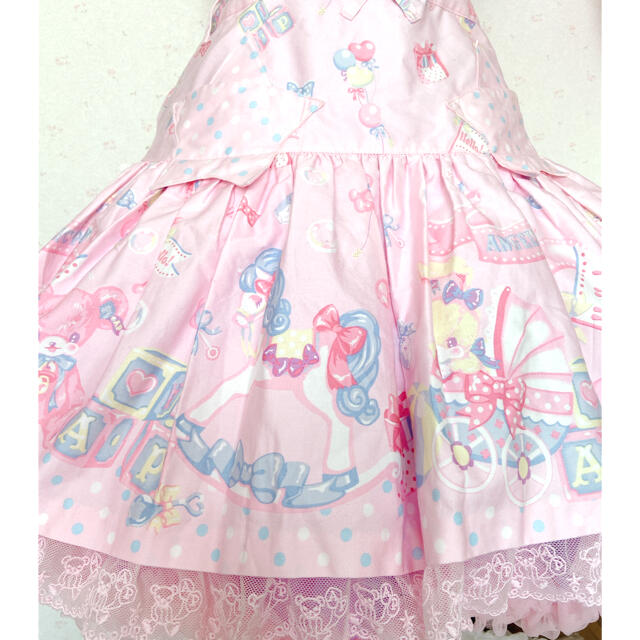 Angelic Pretty(アンジェリックプリティー)のAngelic Pretty  ベビールームサロペット+ボンネット レディースのパンツ(サロペット/オーバーオール)の商品写真