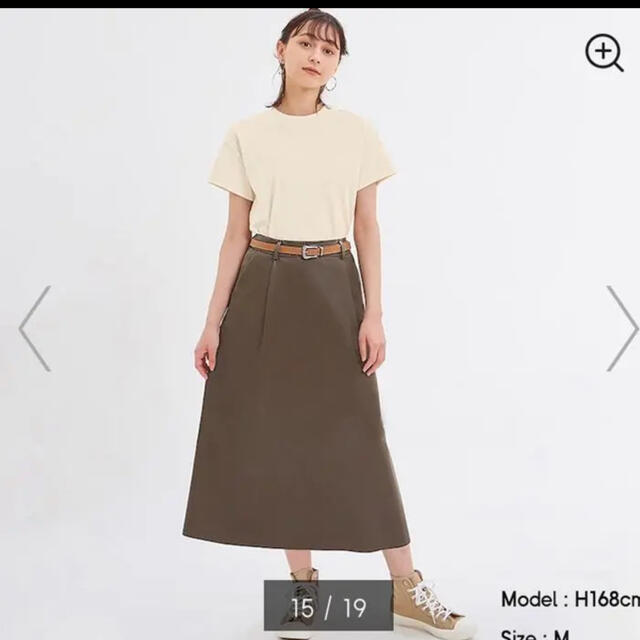 GU(ジーユー)のGU フェイクレザースカート レディースのスカート(ロングスカート)の商品写真