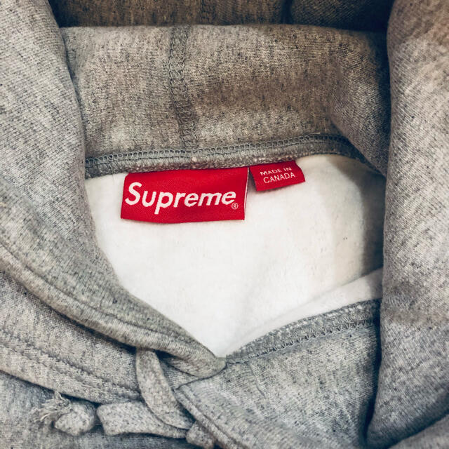 パーカー【美品】supreme cross box logo hooded グレーL