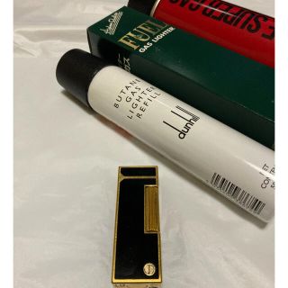 ダンヒル(Dunhill)のdunhill ダンヒルライター黒漆金　着火確認済(タバコグッズ)