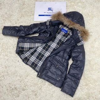 バーバリー(BURBERRY)の【美品】バーバリー ダウンジャケット タヌキファー ノバチェック ボースロゴ(ダウンジャケット)