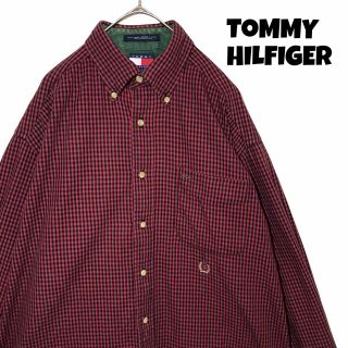 トミーヒルフィガー(TOMMY HILFIGER)の【希少カラー】トミーヒルフィガー TOMMY シャツ 長袖 M ギンガム 赤 (シャツ)