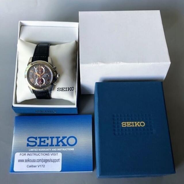 希少モデル【新品】セイコー SEIKO ソーラー レザー メンズ腕時計